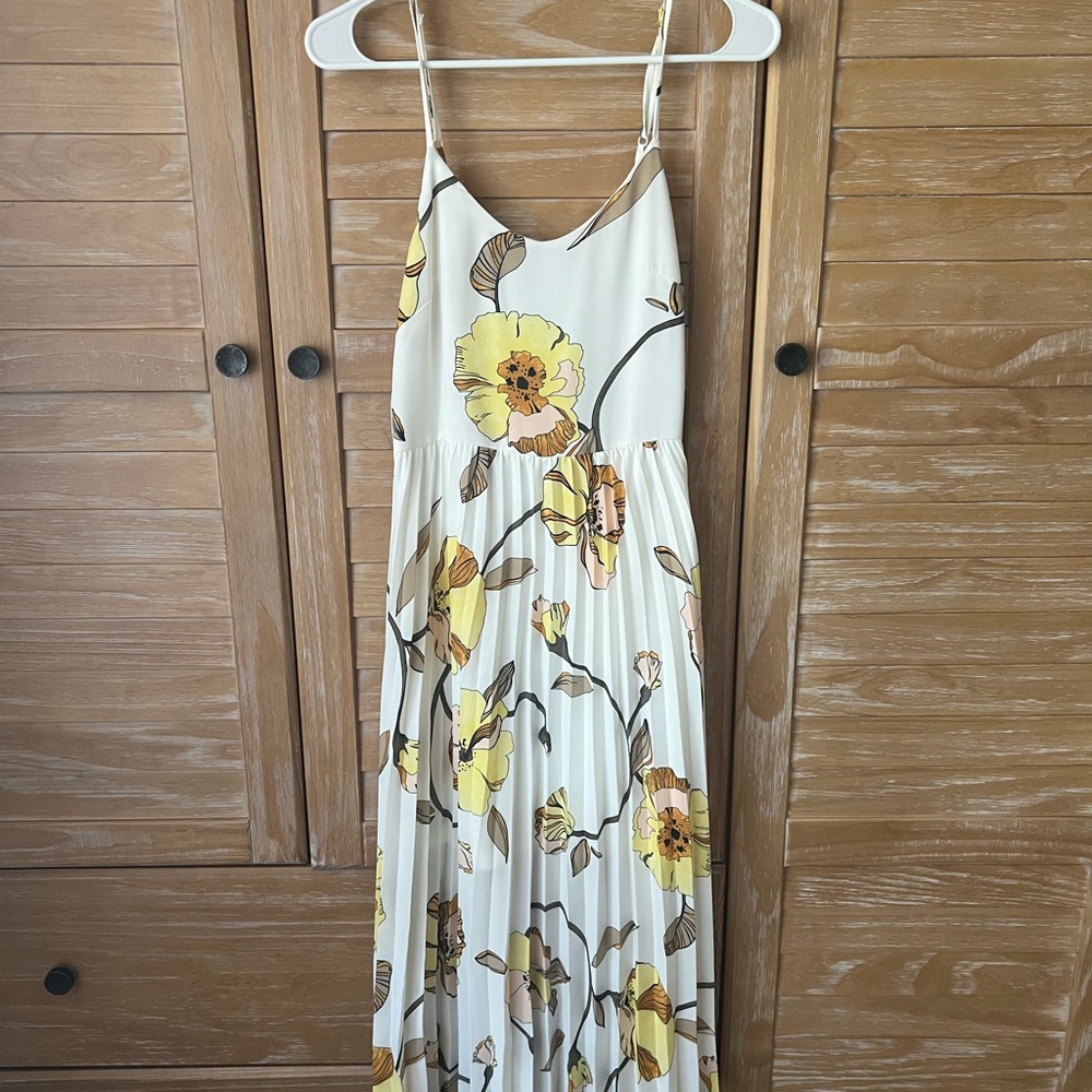 a new day Cream Maxi Dress with Yellow Floral Print